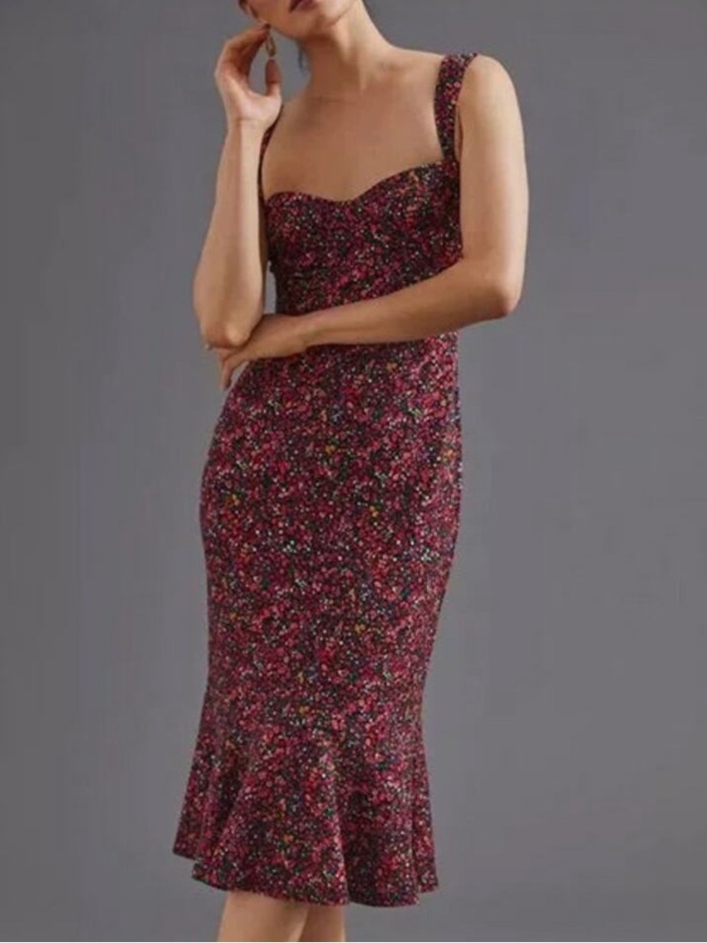 ***** SOLD*****Hutch by Anthropologie Sweetheart Floral Midi Dress
